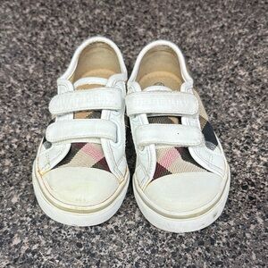 Burberry -Toddler Boys' Check Print Leather-Trimmed Low Top Sneakers